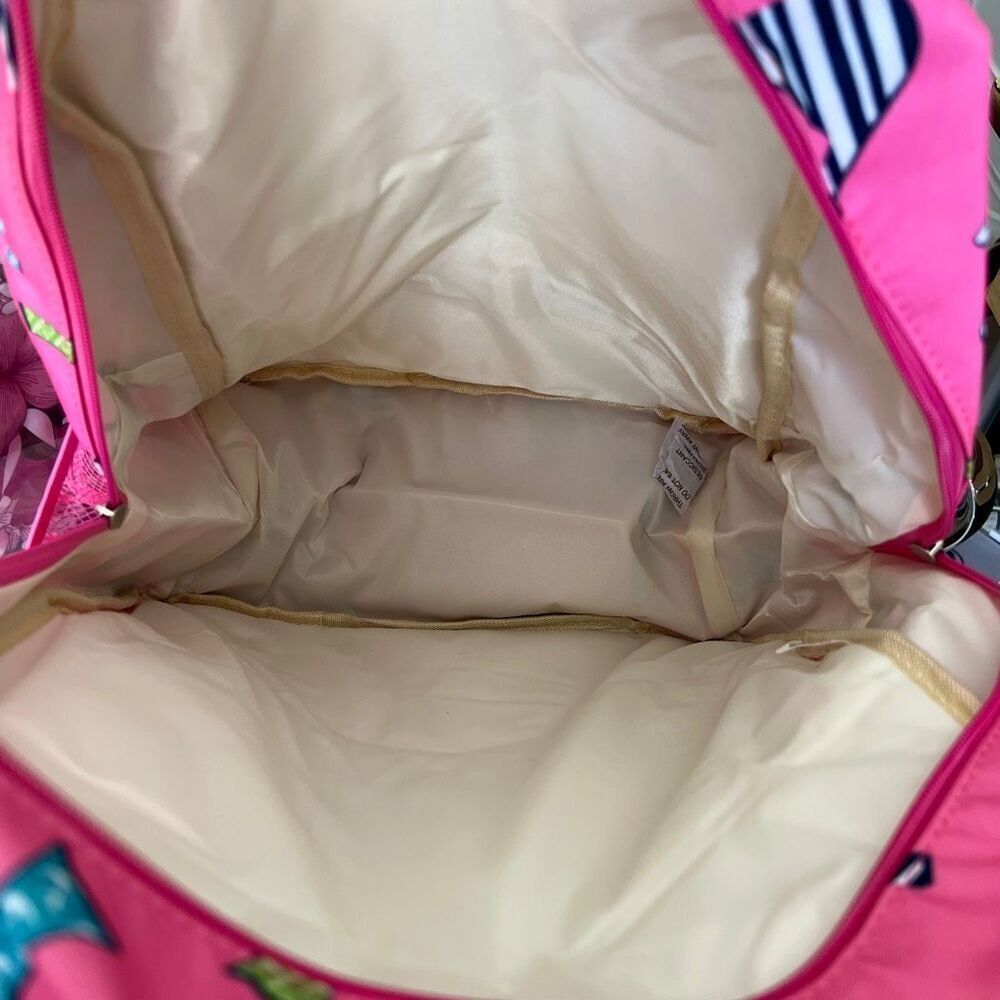 NWT Pink Bird Print Nylon Backpack - Picture 7 of 7
